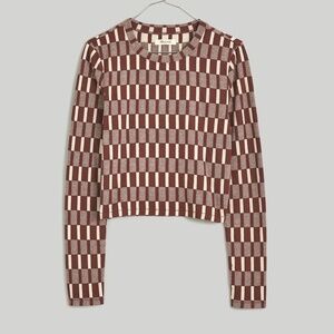 Madewell Fine Ribbed Supercrop Crewneck Long-Sleeve Tee